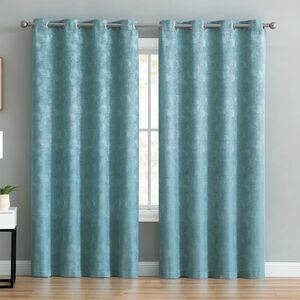 VCNY Home Rosalie Teal Tonal Grommet Jacquard Curtain Panel, 55"‎ x 90" New